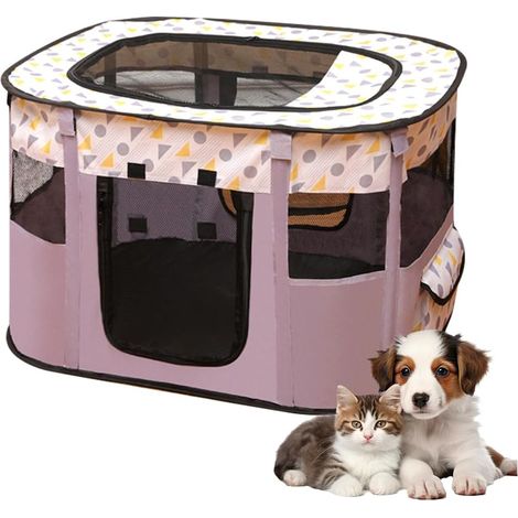 1 enclos pliable pour animaux, oxford imperméable, 70x55x40 cm, intérieur extérieur, chiens chats lapins