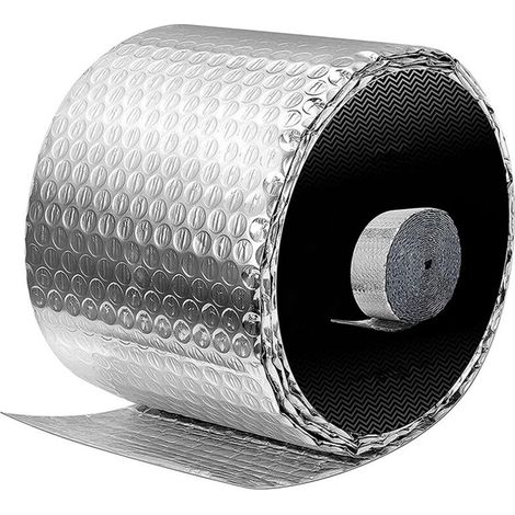 Lntyq Isolant Thermique 6 in x25 ft, Film d'aluminium a Double Face 3mm Résistant pour Réflecteur de Chaleur et de Froid, Idéal pour Toit, Mur, Voiture, Fenetre