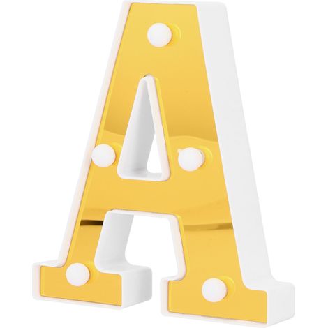 Lumière décorative LED lettre alphabet anglais A, lampe blanc chaud pour décoration bar maison (1/5)