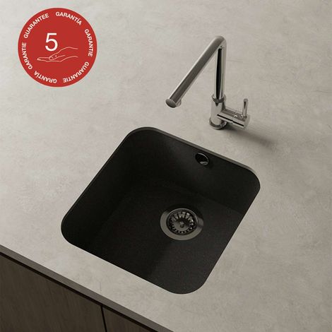 Cuve sous plan POALGI, GANDIA 193, Granit, Noir Basalt, 44 cm, 1 bac (1/4)