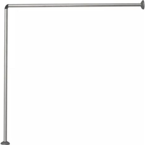 Cleafe - Bastone Per Tenda Doccia Universale Angolare A L Con Aste 90x90 Cm Argento 79520 - (1/4)