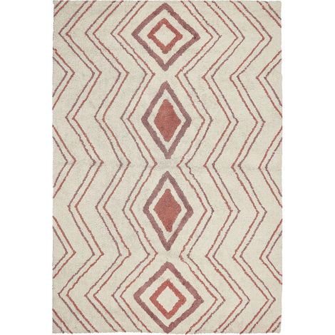 Teppich KASTAMONU Beige 140 x 200 cm Baumwolle