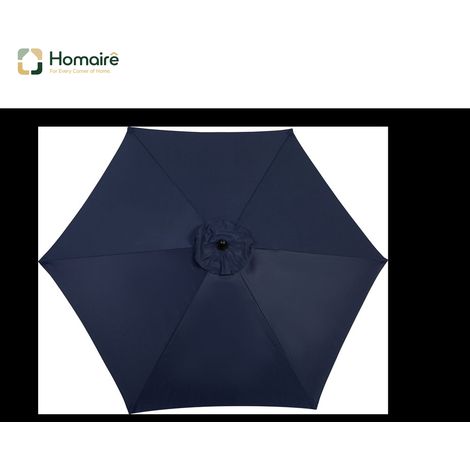 HOMAIRE Parasol extérieur rectangulaire double face de 9 pieds avec manivelle (bleu marine)