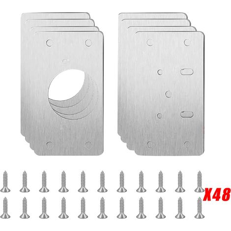 Kit de plaques de réparation pour charnières de placard (8 pièces, 4 paires) - Accessoires de quincaillerie pour meubles de cuisine (1/5)