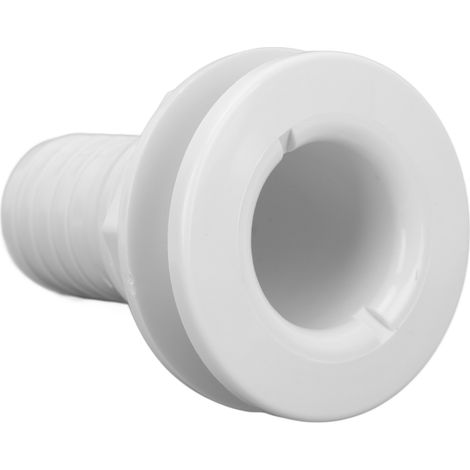 Raccord traversant droit 1-1/2in ABS blanc pour bateau, connecteur tuyau marin, accessoire coque, embout droit 38mm, pièce nautique pour tuyauterie. (1/5)