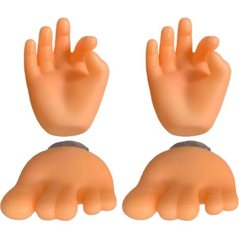 Set 4 teilig mit Saugnapf Finger und Zehenform aus Vinyl
