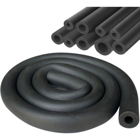 Tube D'isolation Isolation Tuyaux Chauffage Ø 16 mm Isolation de Tuyau 1.8m Tuyau D'isolation pour Chauffage et Tube Climatisation (Noir, 16mm) (1/4)
