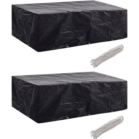 Gartenmöbel-Abdeckungen 2 Stk. 10 Ösen 300x140 cm