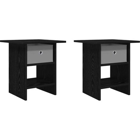 Maison Exclusive - Comodino 2 pcs Rovere Nero 41 x 40 x 45 cm Legno multistrato