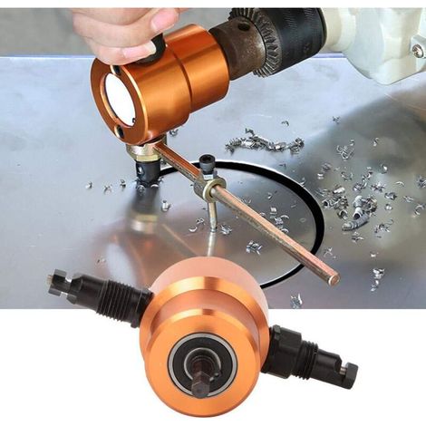 Sheet Metal Cutter, 360° Double Head Versatile Nibbler Drill DIY Car Repair Cutting Tool (1/5)