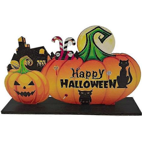Décoration maison Halloween, motif citrouille de table (c, style) 1 pièce (1/3)