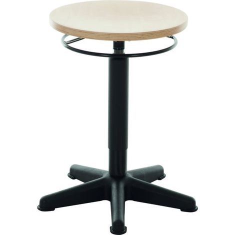 Tabouret de travail à patins STIER, hauteur d'assise 440-630mm, hêtre naturel (1/4)