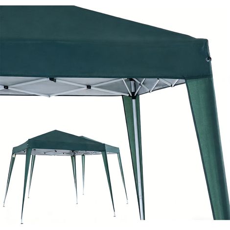 2er-Set  faltpavillon 2,4x2,4m Partyzelt mit UV-Schutz, faltbar & tragbar, inkl. Tragetasche für Garten & Balkon, Stahl Grün