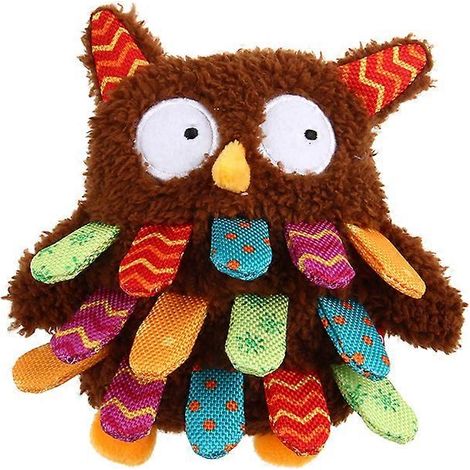 Peluche pour chien Amigo Lion, jouet à mâcher interactif et durable avec son (Hibou), idéal pour jouer à l'intérieur et à l'extérieur.