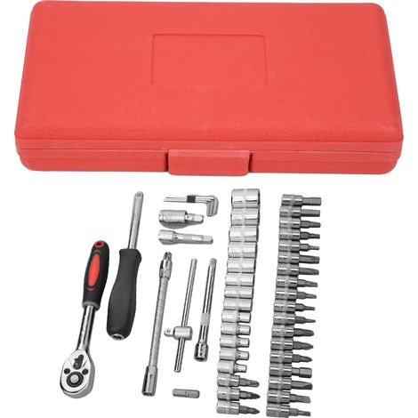 Set de douilles à choc 1/4 pouce, acier chromé-vanadium, outil à main universel pour voiture (1/5)