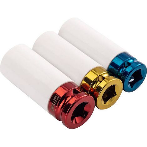 Lot de 3 douilles a choc impact avec protection des jantes alu 17 19 21 mm (1/5)
