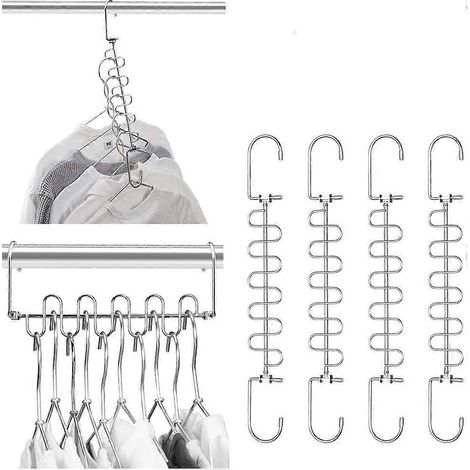 Meetu Kleiderschrank-Organizer, 24 cm (9,5 Zoll) magische Kleiderbügel für Kleidung, platzsparend, für Kleiderschrank und Garderobe.