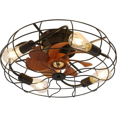 Ventilateur plafond industriel 50 cm LED, design plat, 7 pales, moteur CC, télécommande (1/5)