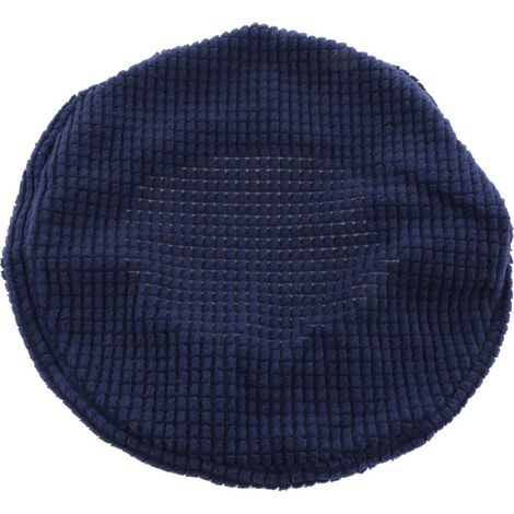 Coussin de siège de chaise de couverture de tabouret de bar rond extensible pour 30-38cm bleu foncé (1/5)