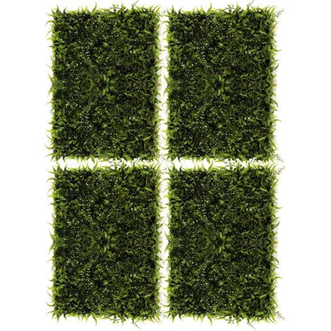 Lot de 4 Panneaux Mur Végétal Artificiel 60 x 40 cm Décoration Murale 1 m² - Livraison gratuite