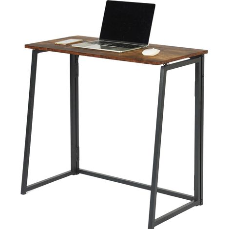 Table Pliable à Dessin/Bureau, Plateau Bois et Cadre Métal, Facile à Ranger et à Transporter, Parfaite pour Artistes, Etudiants Créatifs, Vintage, 80 x 40 x 74 cm (1/5)