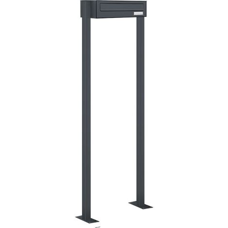 1er Standbriefkasten Freistehend Durchwurfanlage RAL 7016 Anthrazit (1/5)