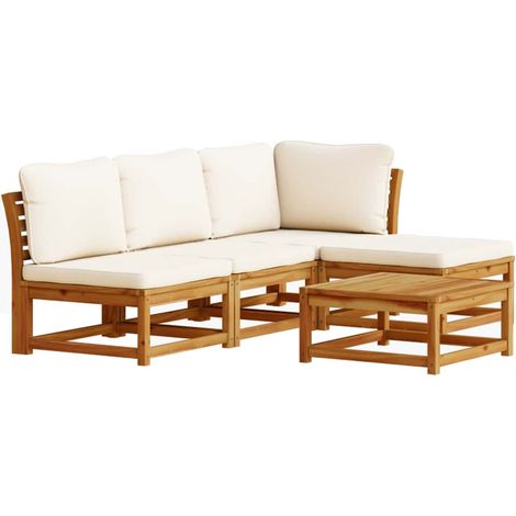 Maison Exclusive - Set Salotto da Giardino 5 pz con Cuscini Legno Massello Acacia (1/5)
