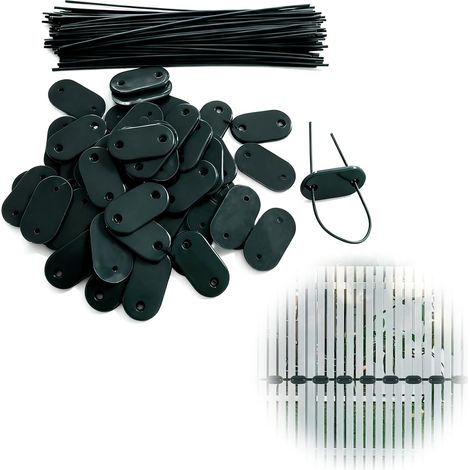 50 Attaches pour brise-vue, Fixation plastique flexible, Fil métallique résistant, Pour clôture jardin balcon