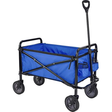 Collection d’outils de jardin - Chariot d’extérieur pliable pour jardinage avec housse protectrice, Bleu