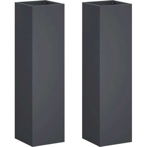 Garden Planter 2 pcs Anthracite 20 x 20 x 75 cm vidaXL