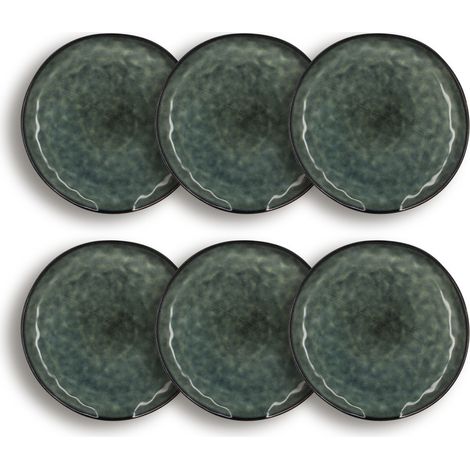 Lot de 6 assiettes plates en grès 27,5cm, GRENADA (1/5)