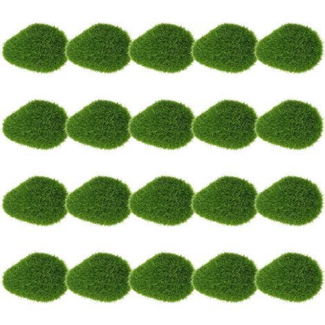 SABIR Petites boules de mousse artificielles Boules de mousse vertes Faux morceaux de pierre Pierres décoratives, 20 pièces (1/5)