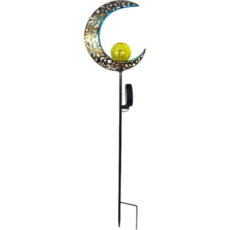 Lampes solaires d'extérieur en forme de lune et de soleil pour jardin, cour ou terrasse, style antique, 1 pièce. (1/5)