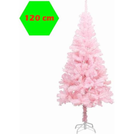 Sapin de Noël Rose artificiel 150 X 75 cm et pied support pour un Noël original. (1/5)
