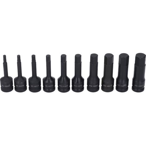 Lot de 10 forets à tête hexagonale en acier au chrome-molybdène,1/2 pouce, jeu de douilles pour clé à chocs pneumatique (1/5)