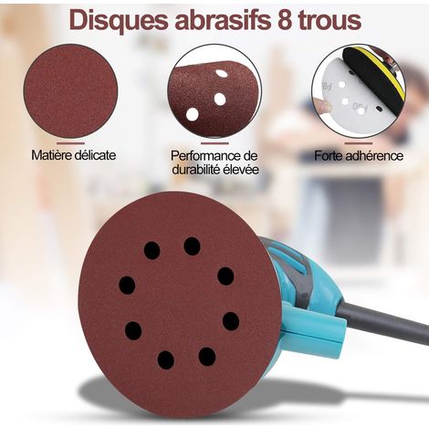 Lot de 100 - Disque De Ponçage Papier Abrasif 125 mm 40/60/80/120/180/240/320/400/600/800 Idéal Pour Poncer/polir/dérouiller (1/5)