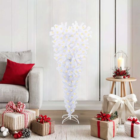 Künstlicher Weihnachtsbaum Weiß 120 cm PVC und Stahl (1/5)