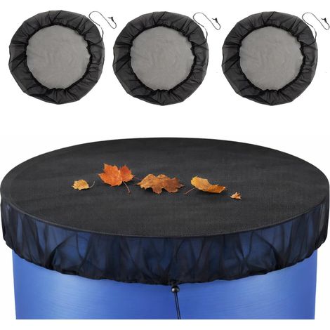 Lot de 3 Filets de Protection pour Récupérateur d'eau de Pluie (95 Cm Chacun) avec Cordon de Serrage, Protection Contre Les Moustiques, Les Feuilles Et Les Insectes, Filet de Protection Résistant Aux (1/5)