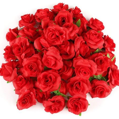 50 Pcs Fleurs Artificielles Deco Tête de Rose 4cm Fausse Fleur Artificielles Roses pour Décoration de Fêt FLEUR-PLANTE ARTIFICIELLE (1/5)