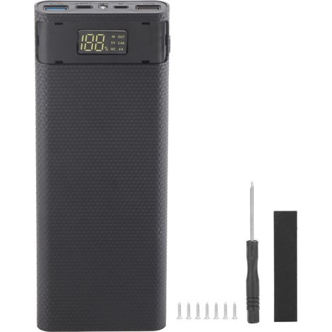 Boîtier de Batterie USB DIY 8x18650 avec Charge Rapide - Coque de Power Bank Noir (1/5)