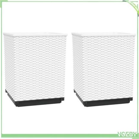 Jardinière - FAFEICY - 364183 - blanc - 30x30x37 cm - Polypropylène anti-choc (2 pcs) (1/5)