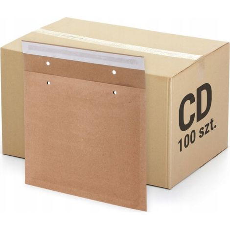 Enveloppes à bulles d'air brunes pour CD et DVD, 100 pièces, carton rigide (1/5)
