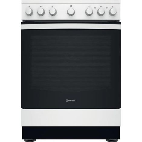 Indesit – Cuisinière vitrocéramique 4 foyers électriques – Capacité 69L – Classe A – Nettoyage catalytique – IS67V5PCWE (1/5)