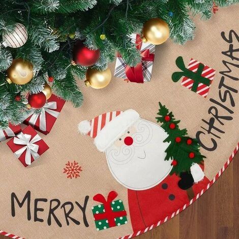 Tapis décoratif en tissu sapin de Noël de 42,5 pouces pour décorations de fêtes de fin d'année (1/5)