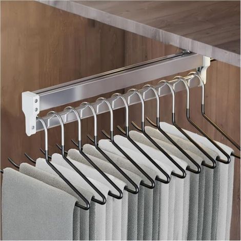 1PCS (30cm) Tringle À Vêtements Extensible Pour Placard Tringle Placard Coulissante 35-80cm Rail,Support Organisateur idéal pour la Garde-Robe (1/5)