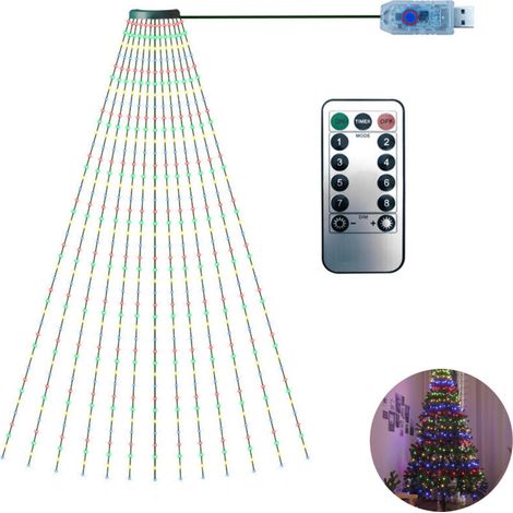 Luci decorative a stringa per albero di Natale, design del giardino, cascata, festa, campeggio, creazione di atmosfera, giochi d'acqua a LED (1/5)
