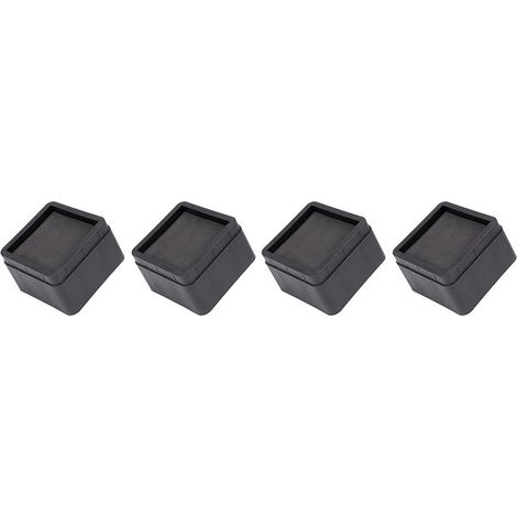 4 Pièces Rehausseurs de Lit Empilables Noirs Carrés 5 cm Pieds de Meuble Protecteurs de Sol (1/5)