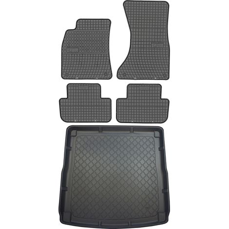 Juego de alfombrillas de goma para coche y maletero para Audi A4 B8 Kombi (de abril de 2008 a octubre de 2015).