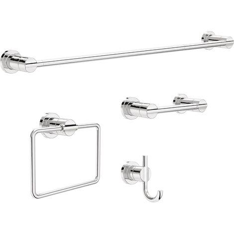 Kit de quincaillerie pour Salle de Bain 4 pièces Chrome Poli (1/5)