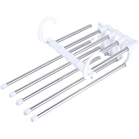 Zusammenklappbarer Hosenbügel aus Edelstahl für Kleidung, Bettwäsche und Handtücher (1/5)